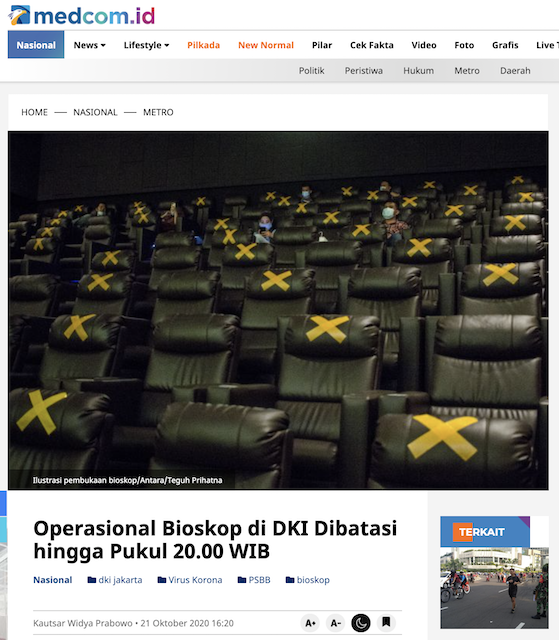 Penonton Bioskop Wajib Keluar Studio Tiap 30 Menit? Ini Faktanya